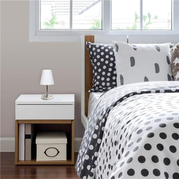 mini table lamp white fabric shade for bedroom living room dorm office desk ligh - Picture 2 of 6